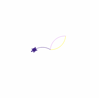 Animation of Logo turtle drawing a flower