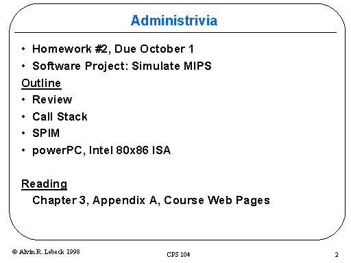 Administrivia