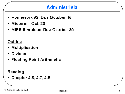 Administrivia