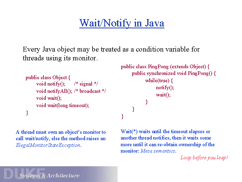 Wait/Notify in Java