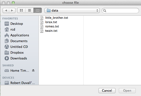 open file